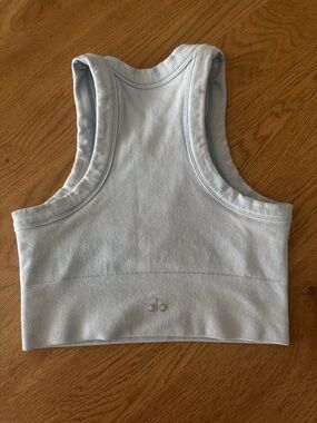ALO Yoga baby Blue Ribbed Racerback Bralette